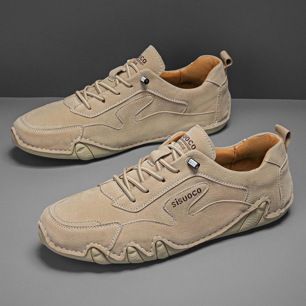 New Loafers Men Handmade Leather Shoes Casual Driving Flats Slip-on Shoes Luxury Comfy Moccasins Shoes for Men Plus Size 40-47