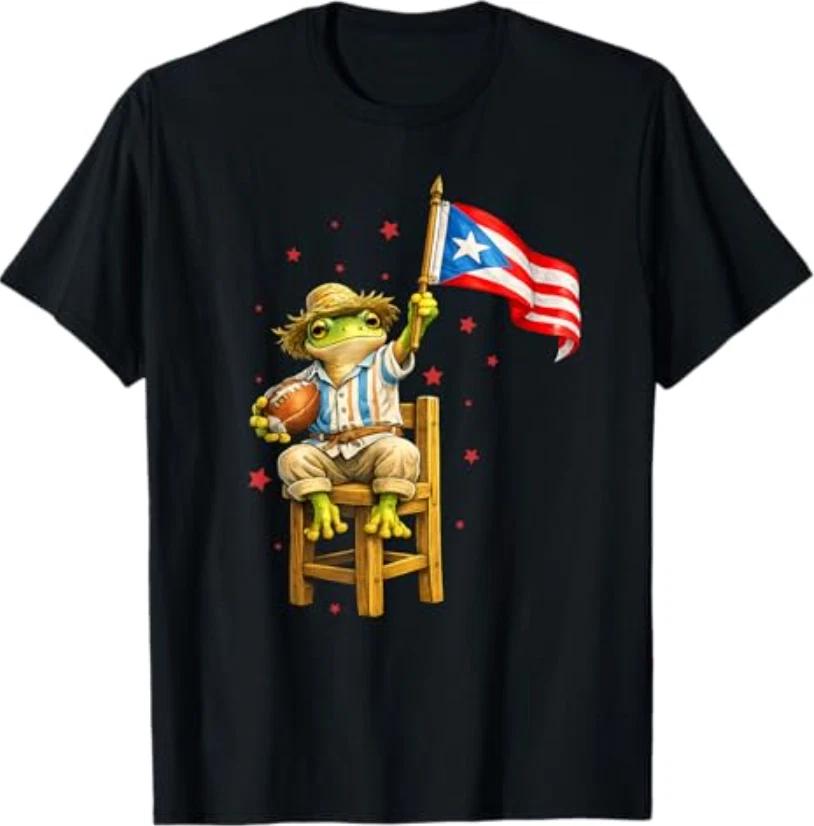 

Coquí Frog Football Fan with Puerto Rico Flag T-Shirt M
