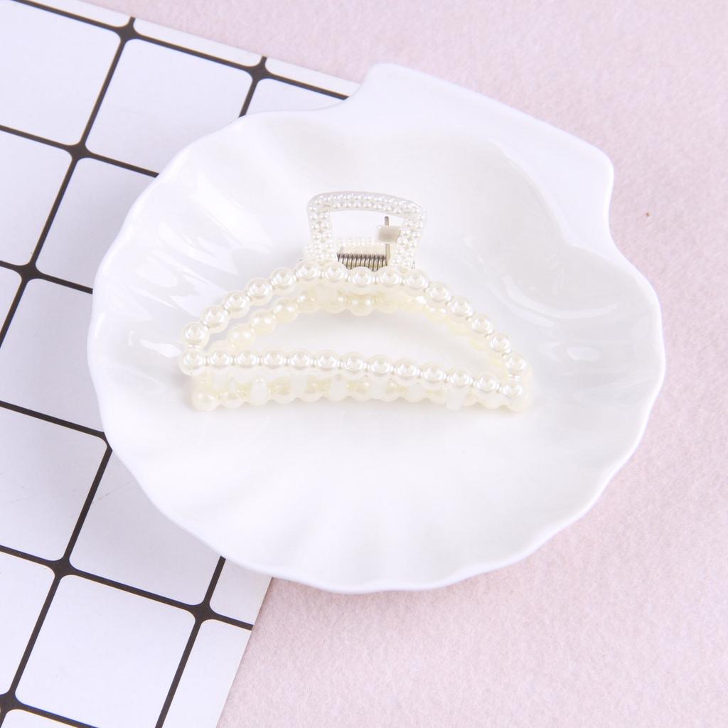 Retro Transparent Pearl Clip Korejský Creative Bath Pearl Spona do vlasů Trendy Transparent Color Clip