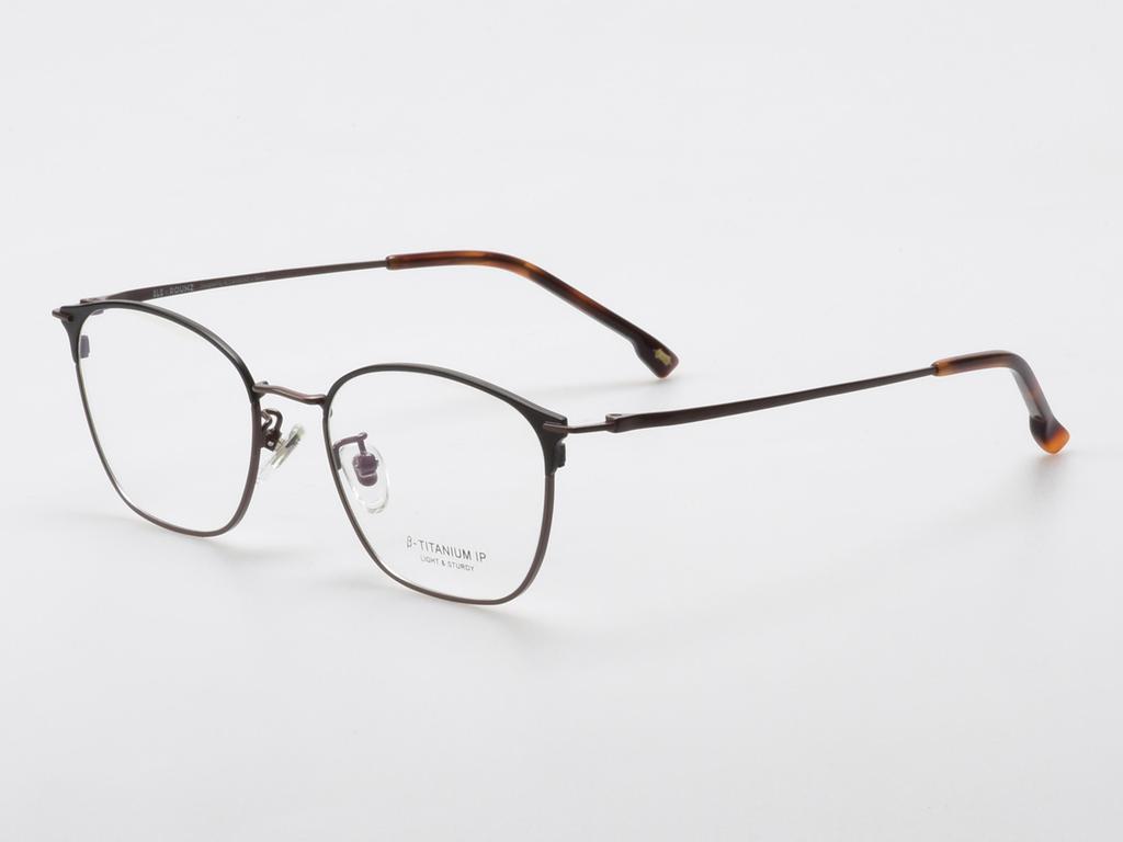 Alloaiweeo [Aloxrounz] Ar8014A C3 Half Two-Tone Black & Brown Beta Titanium Square Glasses