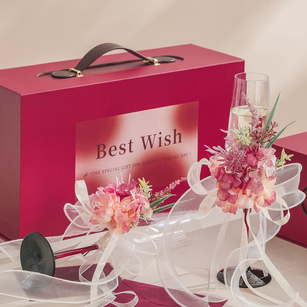 Luxus Sekt- und Rotweinglas-Set - Perfektes Geschenk für frisch Verheiratete, beste Freunde oder Schwestern zur Verlobung