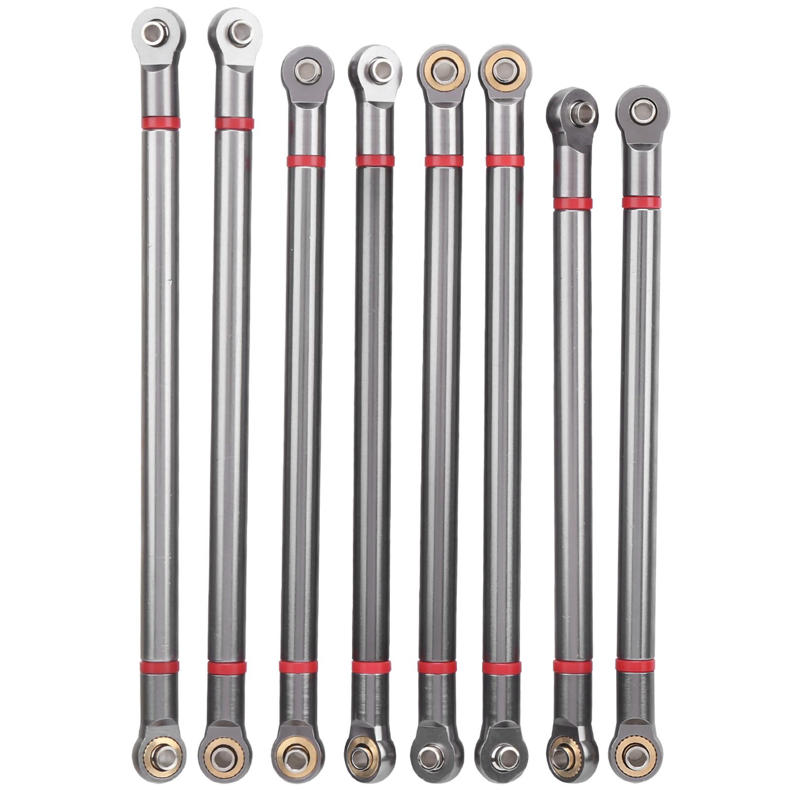 

8PCS Metal Pull Rod Kit Upgrade Modified Parts for Aixal SCX10 110 Simulation Crawler CarTitanium
