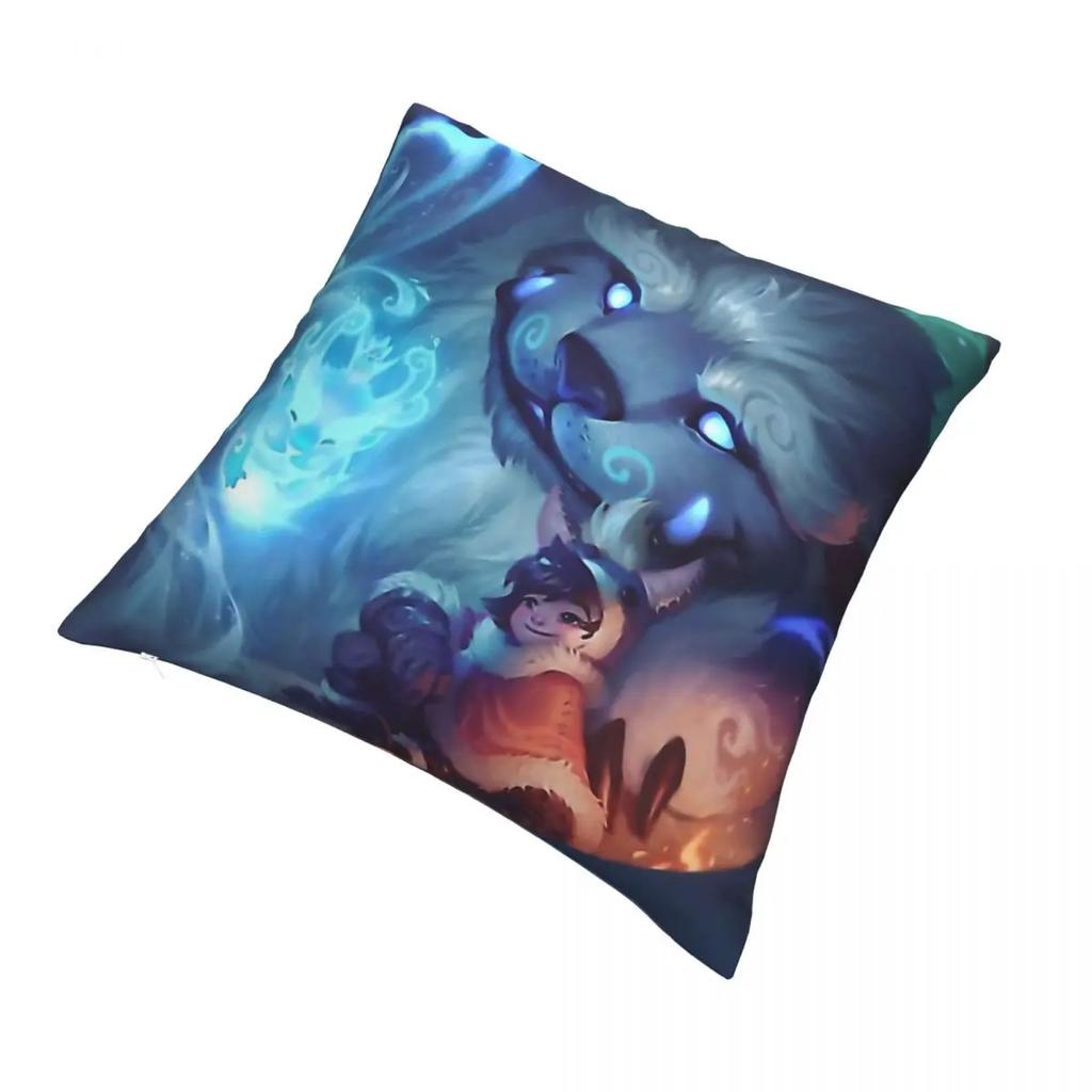 Nunu Willump Throw Pillow Case League Of Legends Game Backpack Coussin Covers DIY Printed Kawaii Home Decor