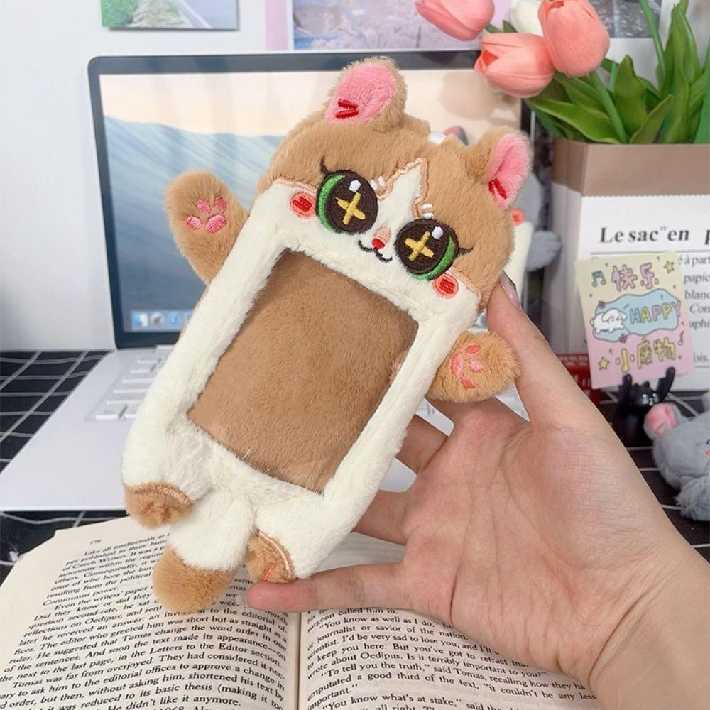 Soft Photo Protector Case Animal Shape ID Credit Case Document Case Cartoon Plush Card Holder  Girl
