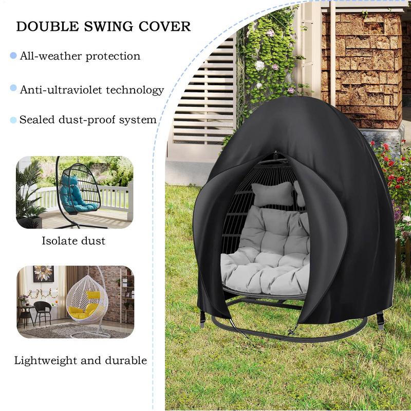 

Egg Chair Cover Outdoor Furniture Covers Egg Chair Heavy Duty Oxford Furniture Protection Accessories For Garden Balcony Lawn чорний