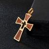 Wood Inlay Crucifix Pendant Titanium Steel Catholic Necklaces Pendant  Spiritual Meditation