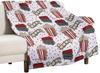 Popcorn Cartoon Throw Blanket Modern Art Print Black Cozy Lightweight for Bedroom Living Room Dorm Chair Sofa Travel xin