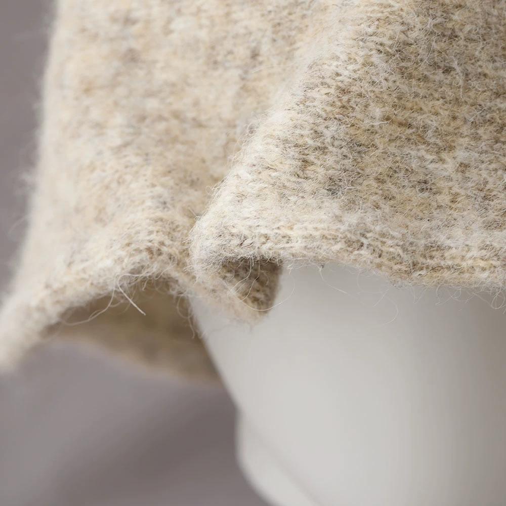 Thickened Soft Autumn and Winter Bucket Hat Solid Color Woolen Knit Cashmere Fisherman Hat Warm Wool Hat for Women