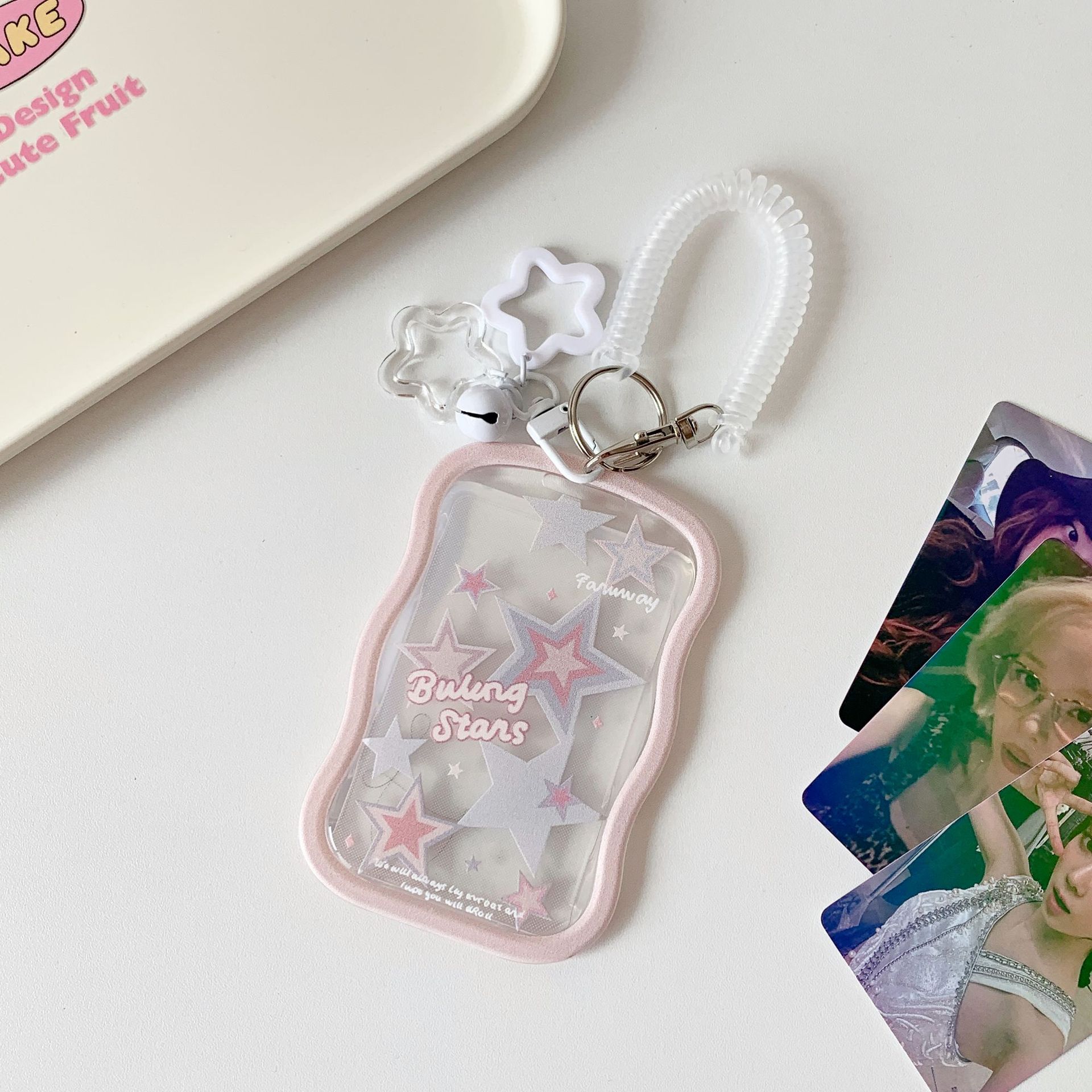 

K-pop DIY Photo Albums Photocard Sleeve Photocard Protector Cover Cards Photo Album Bag Hanging Pendant Keychain Cover Supplies розовый