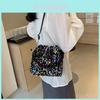 Stylish Sequin Bucket Bag For Women Fashionable Retro Shoulder Crossbody Bag