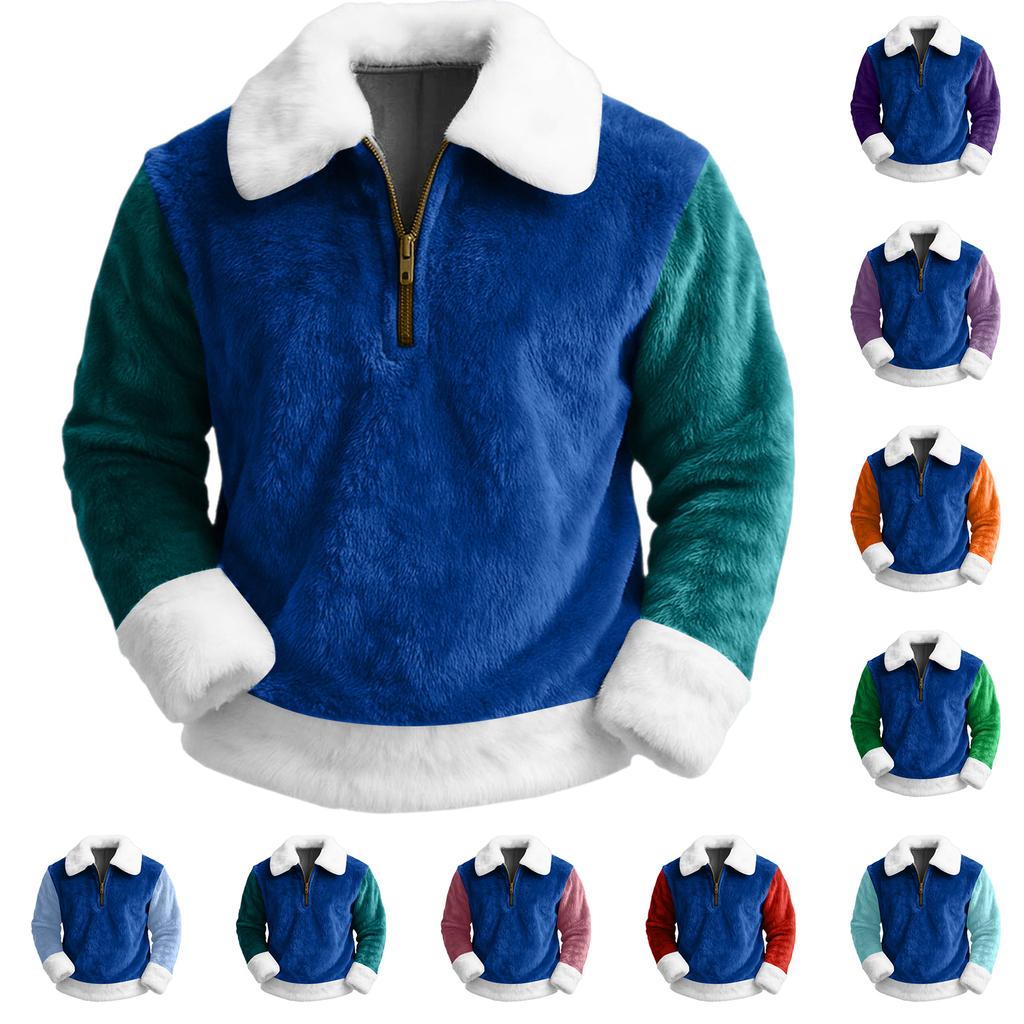 Men's  Leisure  Half   Zipper  Flip  Collar  Hoodie