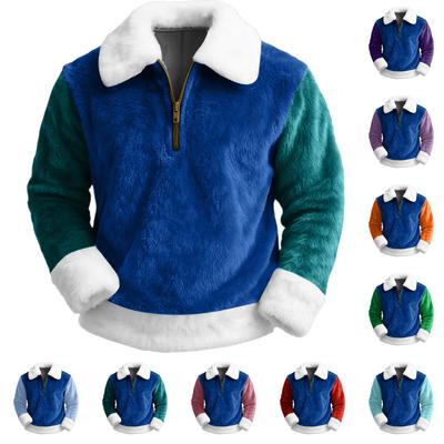 Men's  Leisure  Half   Zipper  Flip  Collar  Hoodie