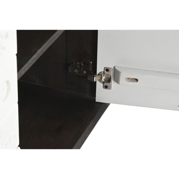 Buffet - Bois de manguier - 150 x 43 x 80 cm - Blanc - Brun foncé