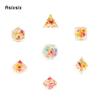 7 Pcs Flower Resin Golden Number Sharp Edge Dice Polyhedral Dice Suitable for Role-Playing RPG    Board Game