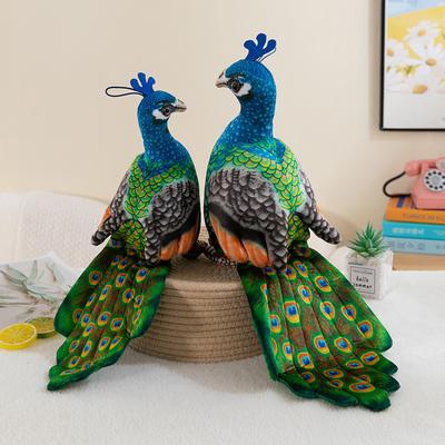 Realistic Colorful Peacock Stuffed Plush Toy  Photo Prop Gift for Children