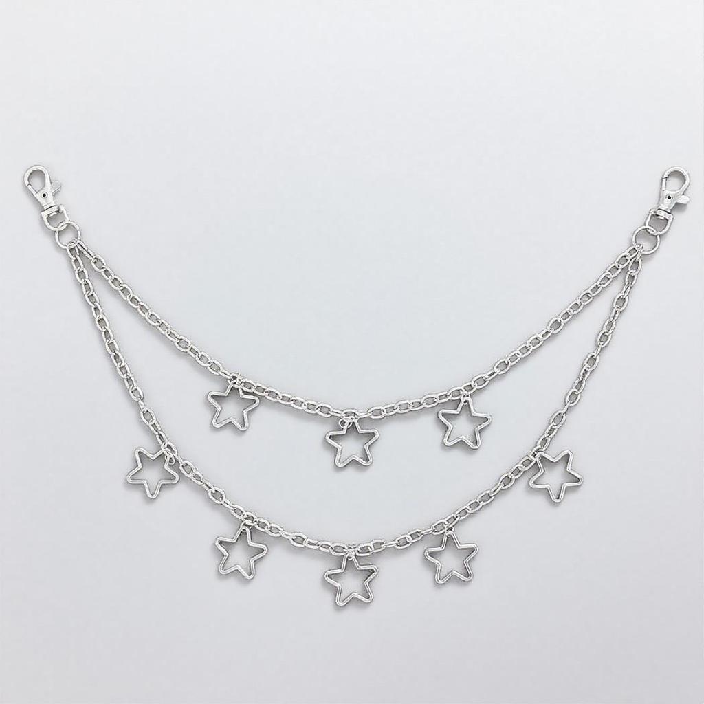 Punk Style Hollow Star Tassel Metal Chain for Jeans