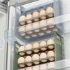 Fridge Egg Storage Box Three Tiers Large Capacity Space-Saving Egg Organizer Refrigerator Side Door Egg Dispenser