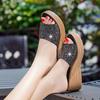 Cool slippers women's summer outer wear new versatile thick bottom heel high heel tide half slippers women