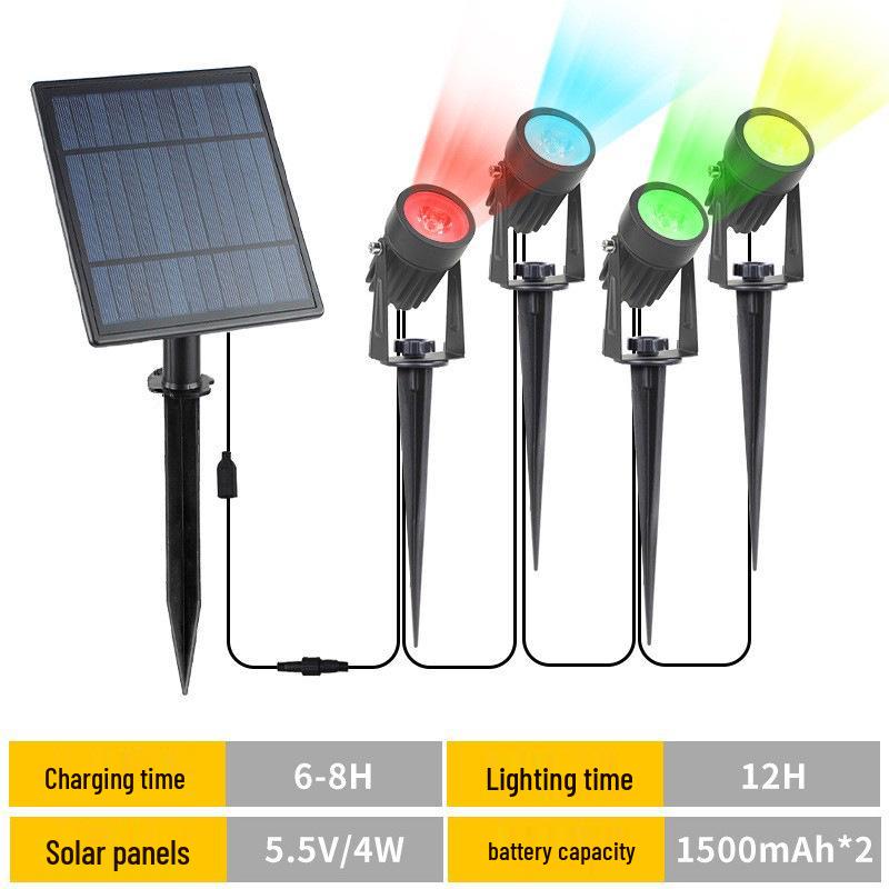 RGB Solar Lawn Spotlights - Outdoor LED Landscape Lights for Courtyard & Trees