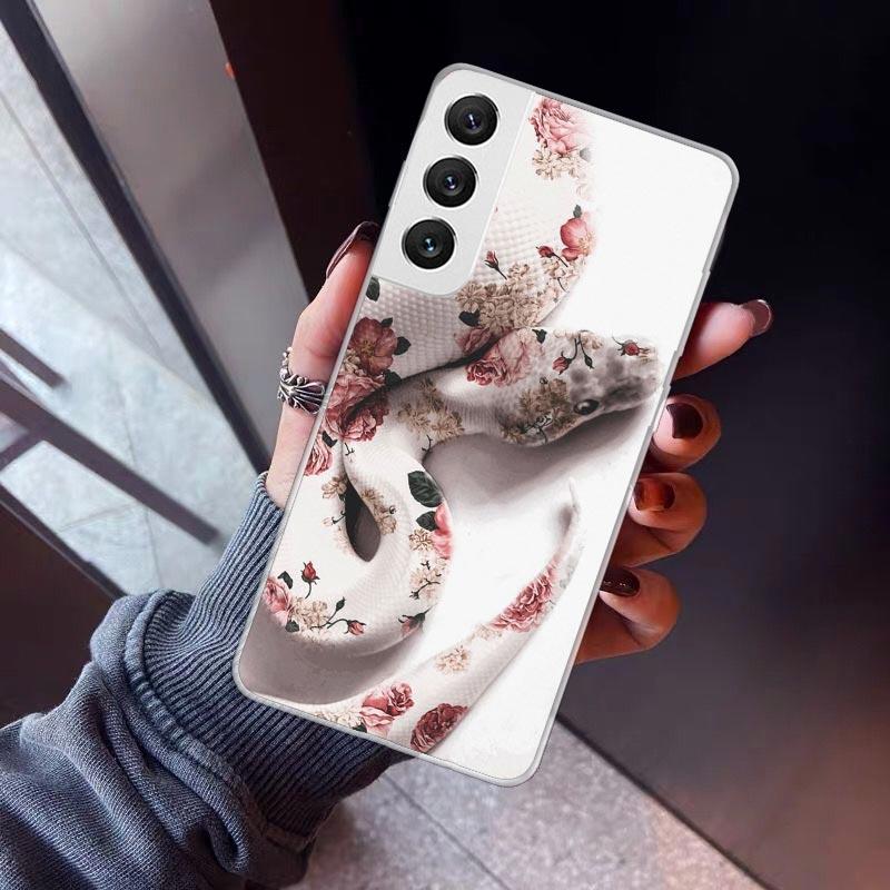 Animal Leather Snake Scales Phone Case For Samsung Galaxy S26 S25 Edge S24 S23 Ultra S22 Plus S21 S20 FE Soft TPU Back Cover Fun