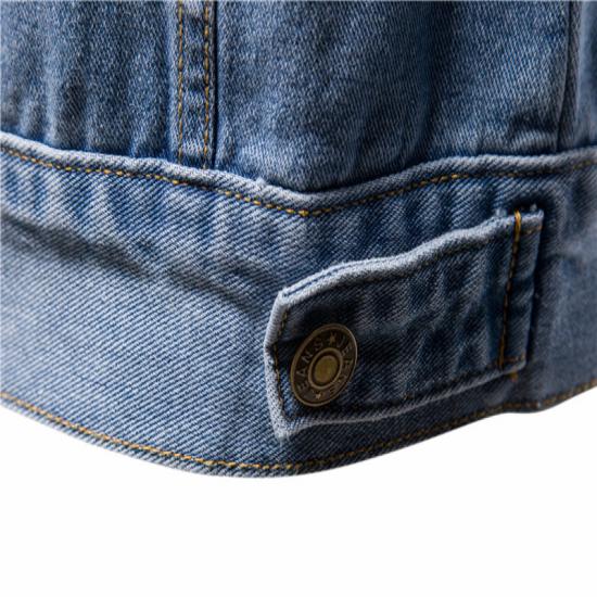 2024 wiosna jesień męskie kurtki dżinsowe Casual jednokolorowe klapy pojedyncze piersi dżinsy kurtka mężczyzna Slim Fit bawełniane znosić płaszcze