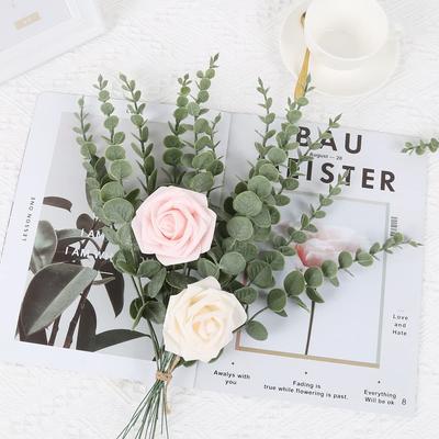 24pcs Artificial Eucalyptus Stems Artificial Eucalyptus Leaves Artificial Branches for Flower Arrangement Wedding Bouquets Home Decoration