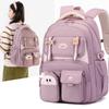 Lightweight High School Girls Schoolbag High Capacity Waterproof Wear-resistant Oxford Primary Junior High School Student Grades 3-9 Teenager Backpack