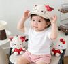 Girls' Spring/Autumn Baby Cat Baseball Cap with Cute Bow, Soft Brim, Sun Hat for Infants and Toddlers, Color Block Design