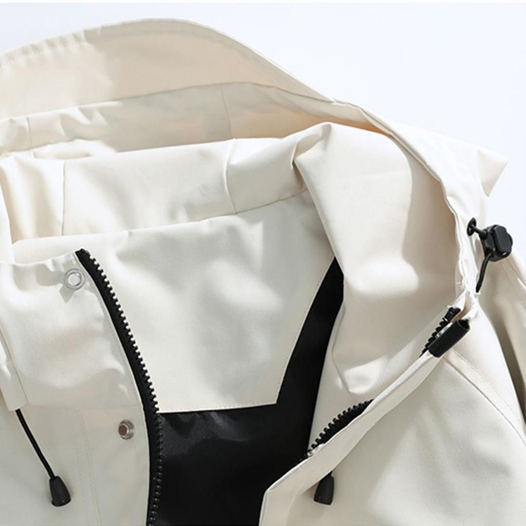 Unisex Autumn Jacket Solid Color Outdoor Workwear Casual Loose Zipper Pocket Warm Long Sleeved Jacket Windproof Jacket