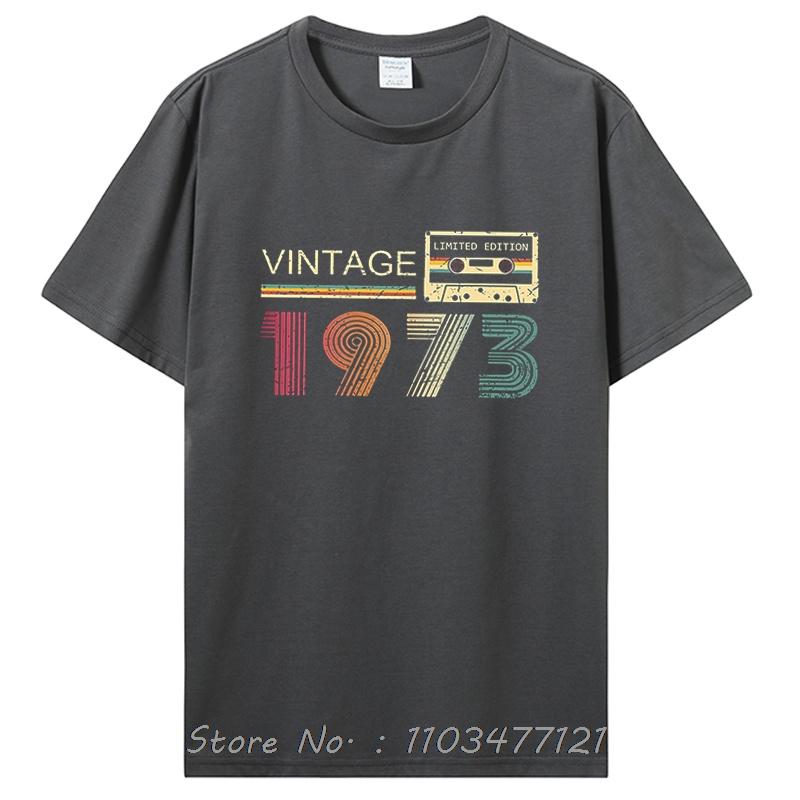 Best Of 1973 Birthday Gifts T Shirt Men's Cotton Funny T-Shirt Old Graphic T Shirt Men Clothing Oversized Tshirt Tees