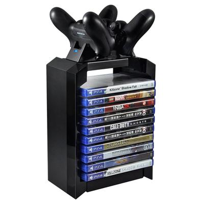 Játéklemeztorony Függőleges Állvány PS4-hez Kettős Vezérlőtöltő Dokkoló Állomás 4 PRO Slim-hez
