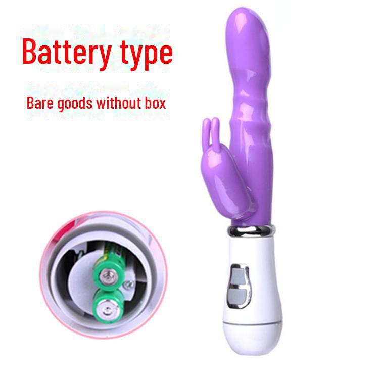 Vibrator reîncărcabil cu șoc dublu pentru punctul G, tip iepure, pentru cupluri - Dispozitiv de masaj cu vibrații intense
