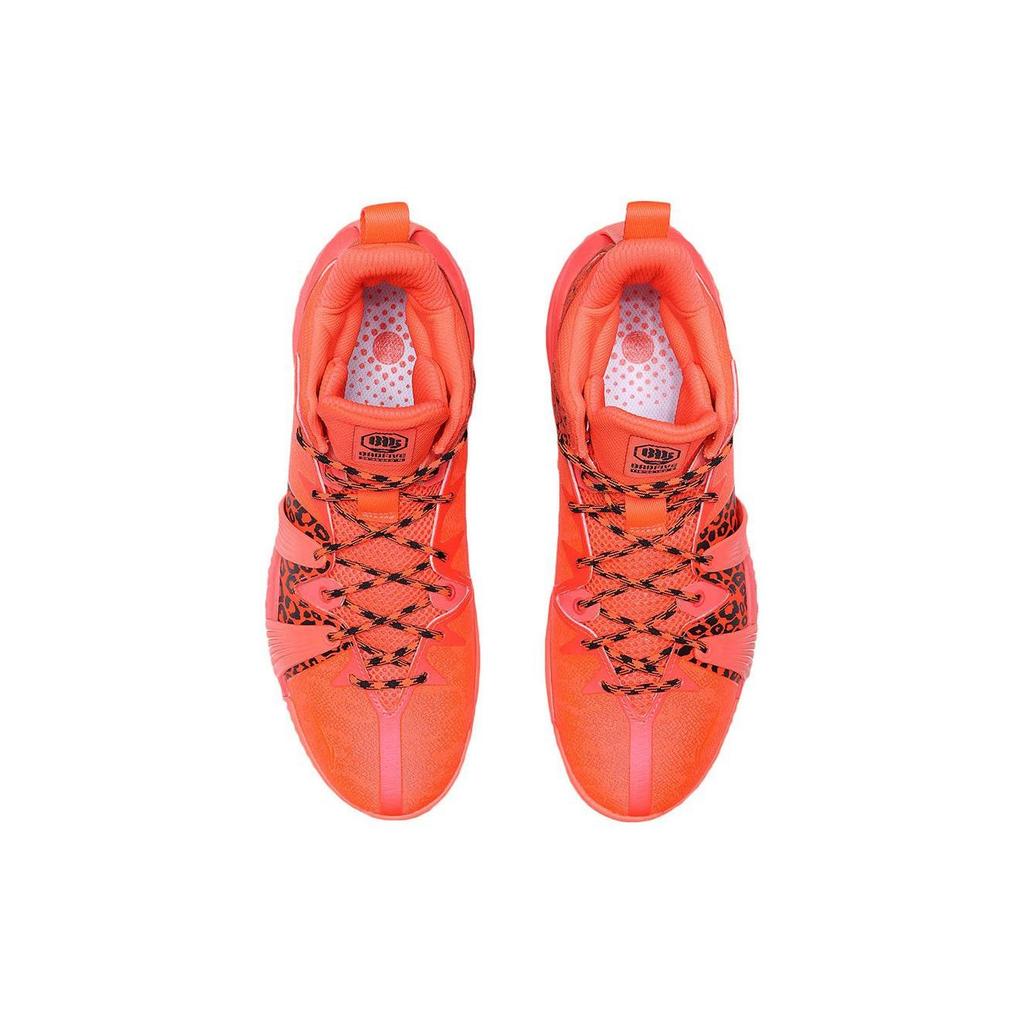 Li Ning Badfive 1 Trendy Slip Resistant Abrasion Resistant High Top Basketball Shoes Men's Neon Fruit Red ABFQ015-3