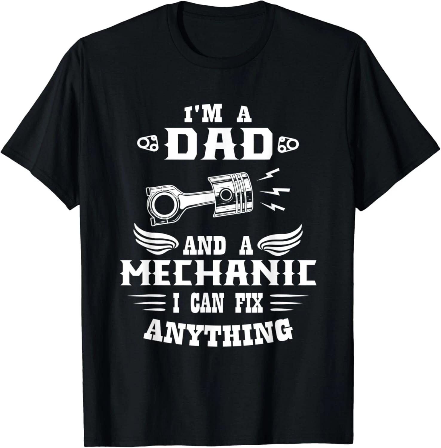 Mechanic Dad Can Fix Everything - Car Mechanic Auto Repair Gift Unisex T-Shirt 2XL