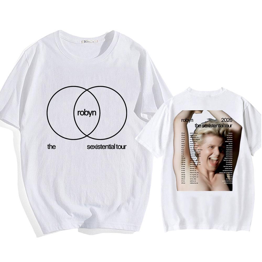 Robyn The Sexistential Tour 2026 T-shirt Summer Short Sleeve Cotton Male Tshirts O-neck Fashion Loose Men//Women Tee Print Merch
