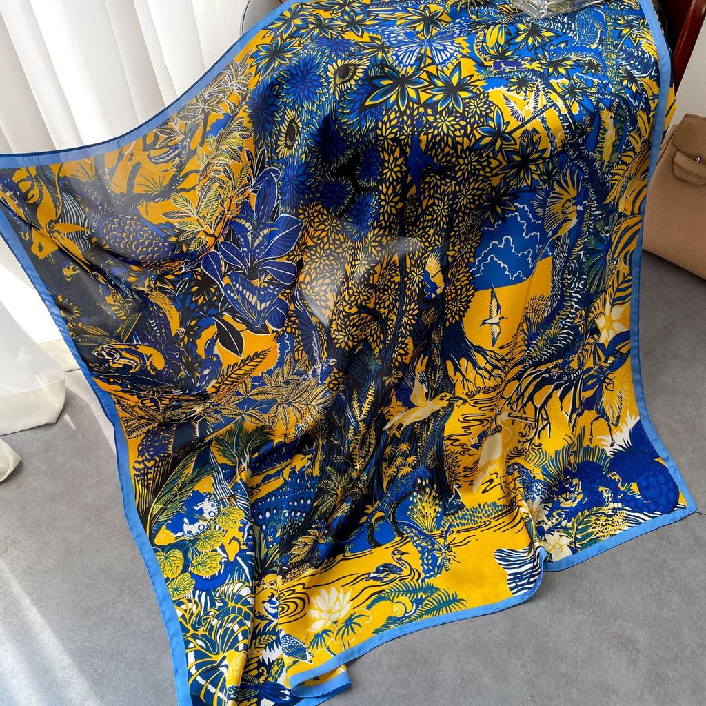 Eșarfe de mătase de înaltă calitate, de lux, bentiță, eșarfe pentru gât, pentru femei, eșarfă de mătase cu lanț, șal decorativ pentru femei