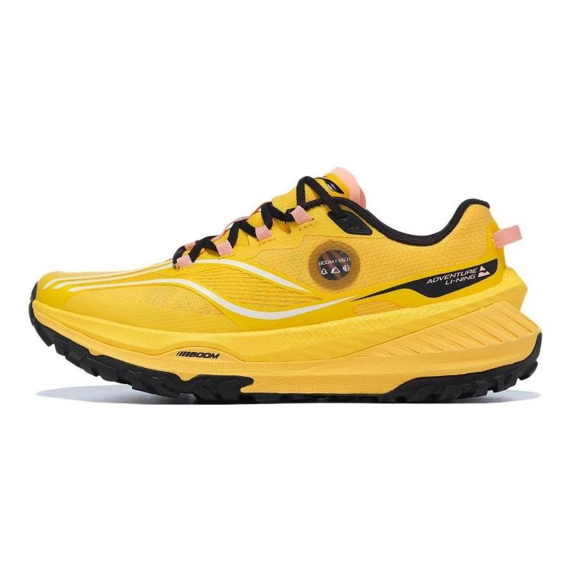 Li-Ning Fabric Shock Absorbing Low Top Women Trail Running Shoes Yellow ARNT004-1 37