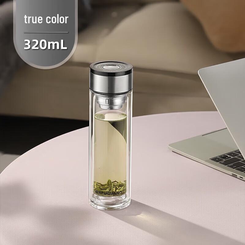 Fuguang Portable Double-Walled Glass Tea Bottle