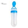 Infant Complementary Food Feeder Baby Silicone Squeeze Spoon, Single-handed Rice Cereal Bottle with Flow Control, Easy Clean Dispensing Spoon