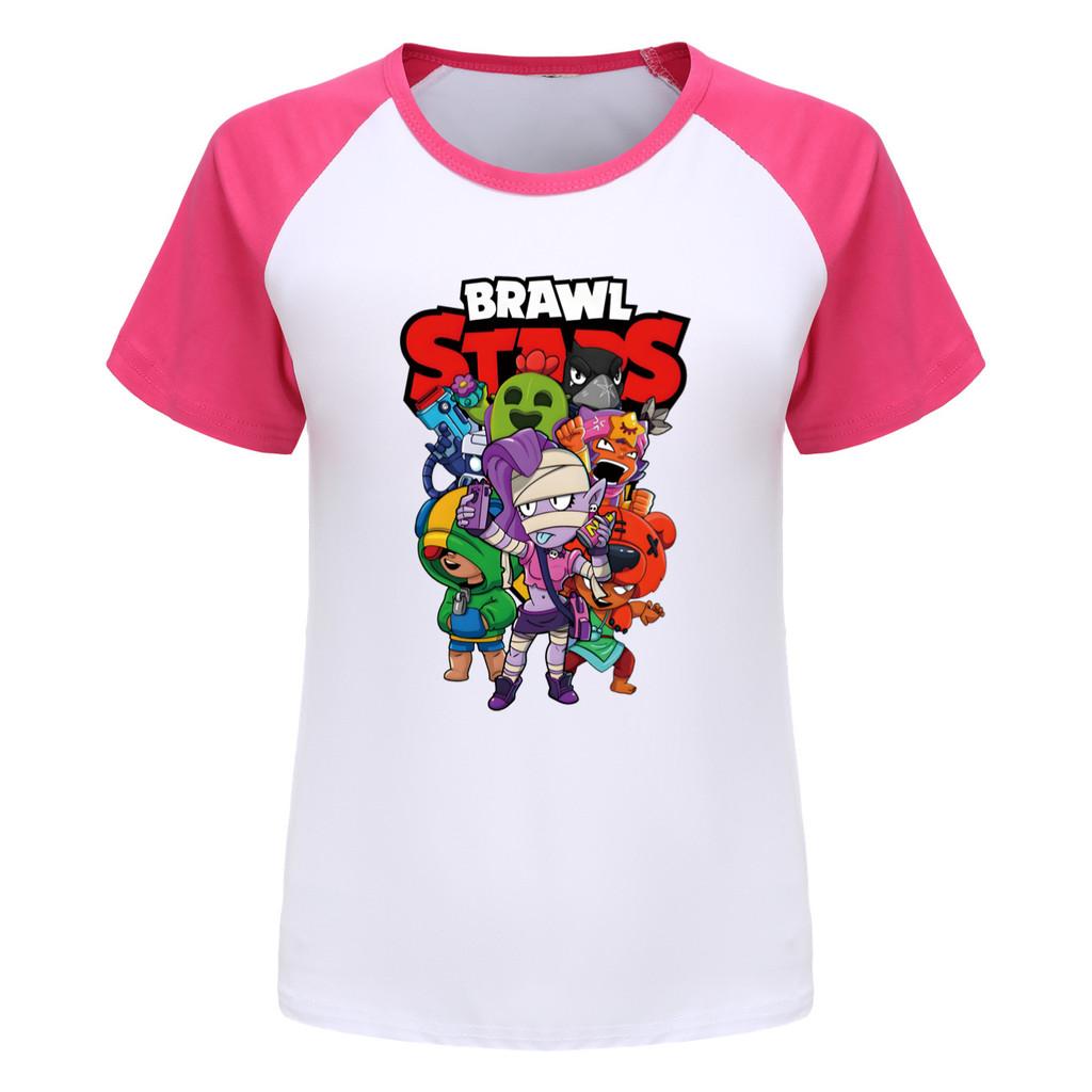 4094 חולצת טריקו ראגלן מודפסת Brawl Stars לבנים ובנות