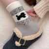 Katong Little Dog Retro Australian Fleece Socks Women's Autumn and Winter Mid-calf Socks Thickened, Warm and Versatile, School Style
