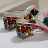 Women's Colorful Chunky Heeled Sandals Rhinestone Decor Slip On Open Toe Mid Heels Stylish Daily Wear Sandals