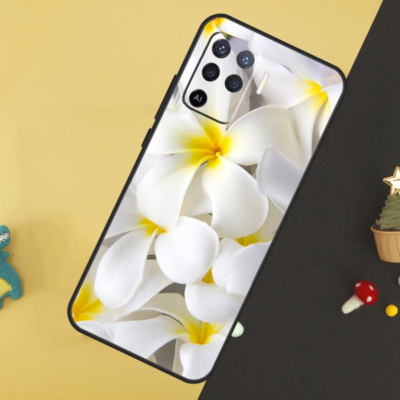 Tropical Paradise Hawaiian Flower Case For Oppo A96 A76 A16 A17 A57 A60 A40 A80 A18 A38 A58 A78 A98 A15 A54 A74 A94 A6 A5 Pro