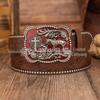 Retro Square Red Drip Oil Cowboy Casual Embossed Leather Unisex Bag