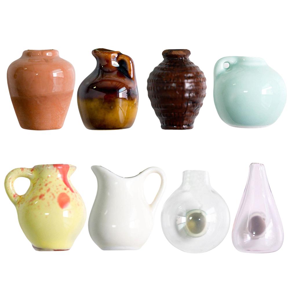 24 Style Mini Ceramics Vase Fridge Magnet DIY 3D Vase Creative Message Magnets Sticker for Air Conditioners Fridge Decorations
