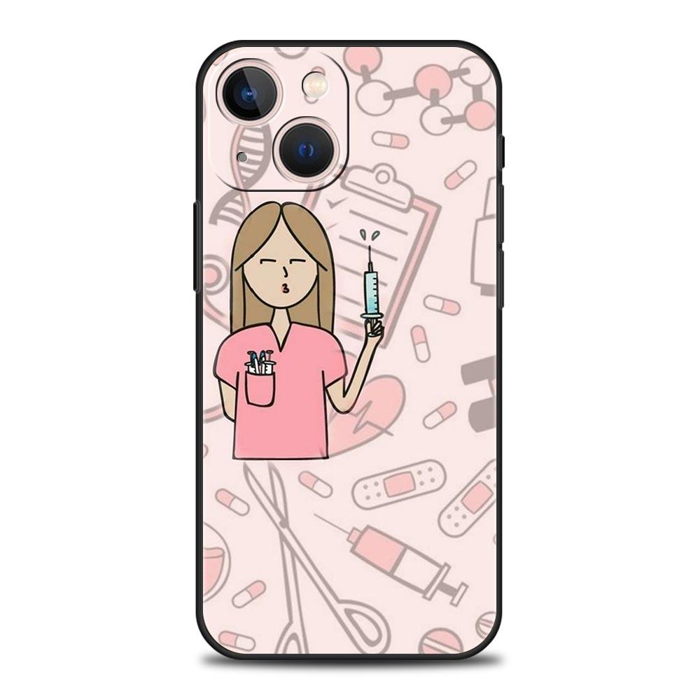 

Phone Case For iPhone 16 15 14 13 12 11 Pro Max XS X XR SE 7 8 Plus Soft Silicone Black Cover Doctor Nurse Medical Medicine iPhone 16 Pro