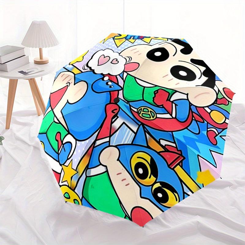 Crayon Shin-chan Characters Automatic Open/Close Umbrella Folding Umbrella,Portable Compact Perfect Gift for Birthday, Christmas0809171