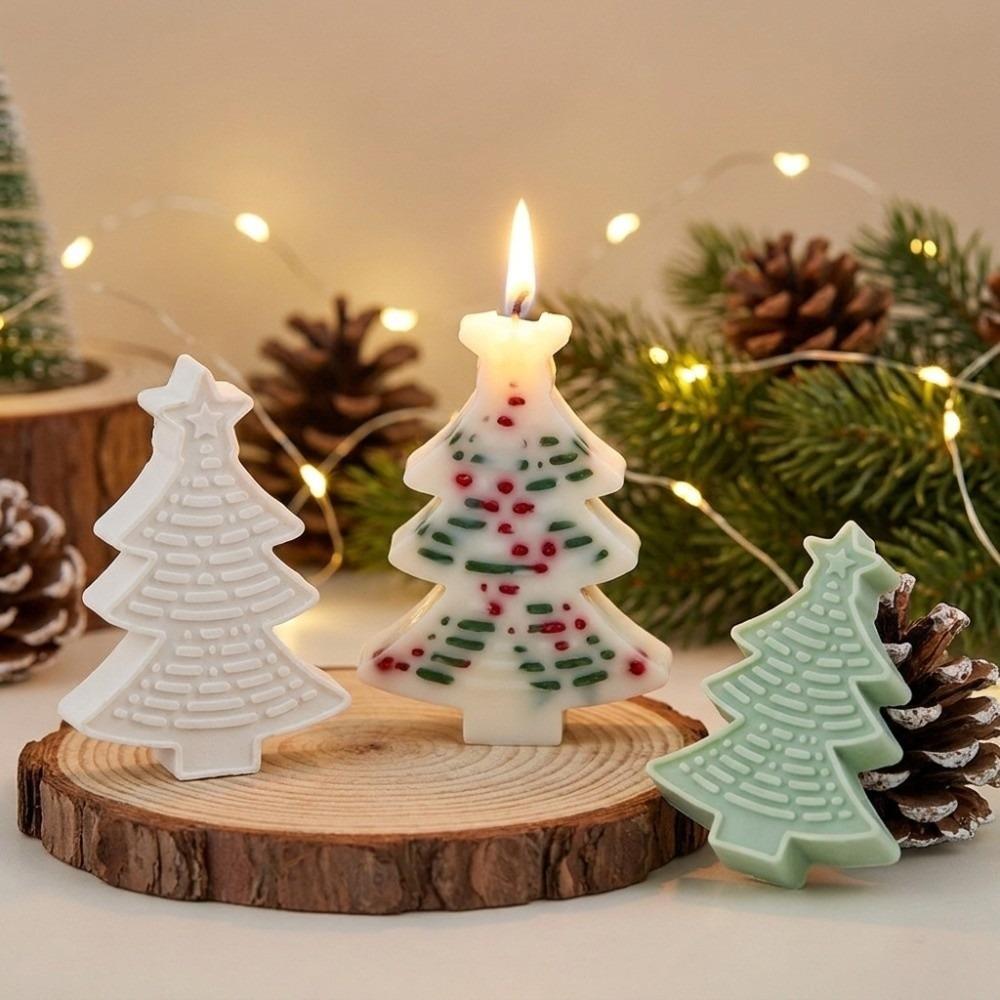 Silicone Christmas Tree Mold 3D Stripes Soap Mold New DIY Candle Mold Holiday