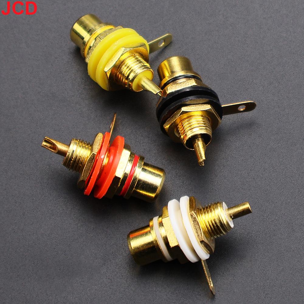 4 Pcs Solderable Rca Panel Mount Plug Female Jacks Socket Connector Chassis Amplifier Terminal Adapter Coupler for Amp (2 Pairs)