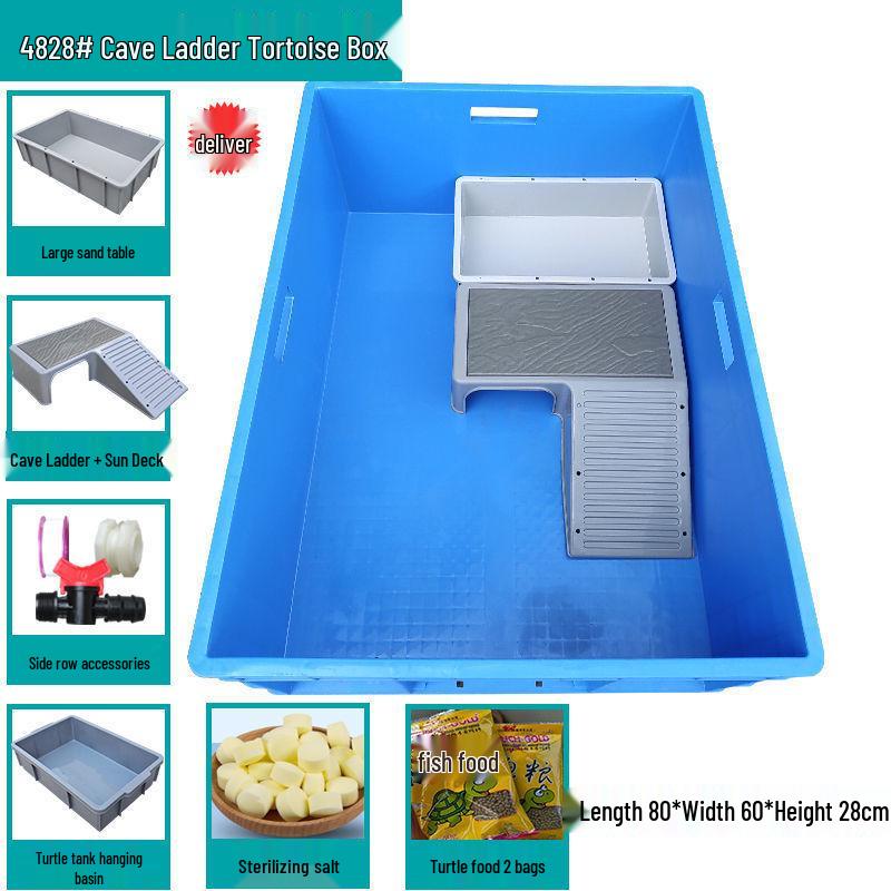 Large Plastic Turtle Tank with Sunning Platform and Breeding Box